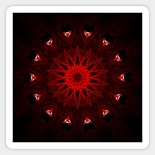 Ominous Red Kaleidoscope pattern (Seamless) 8 Sticker